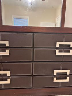 Complete Queen Bed Set + Mattress + Dresser & Side Table