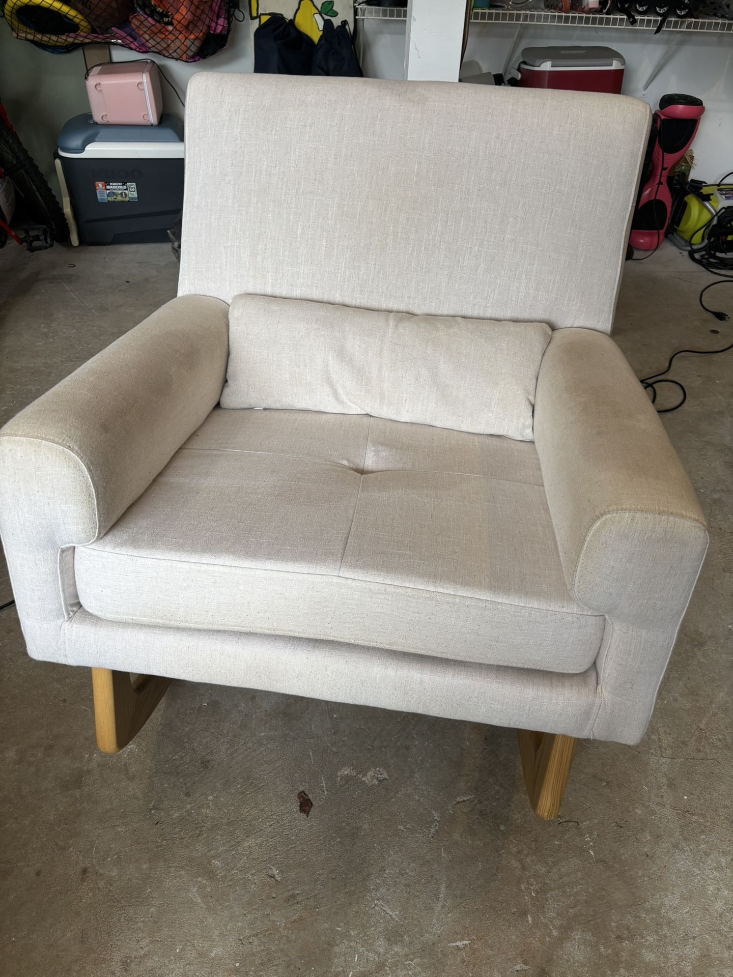 White Rocking Sofa Chair