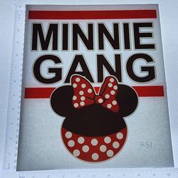 Iron On Heat Transfer  Good For T-shirts Sweaters Jackets T Shirt Design Size Is About 12x10  Minnie Mouse Gang #251