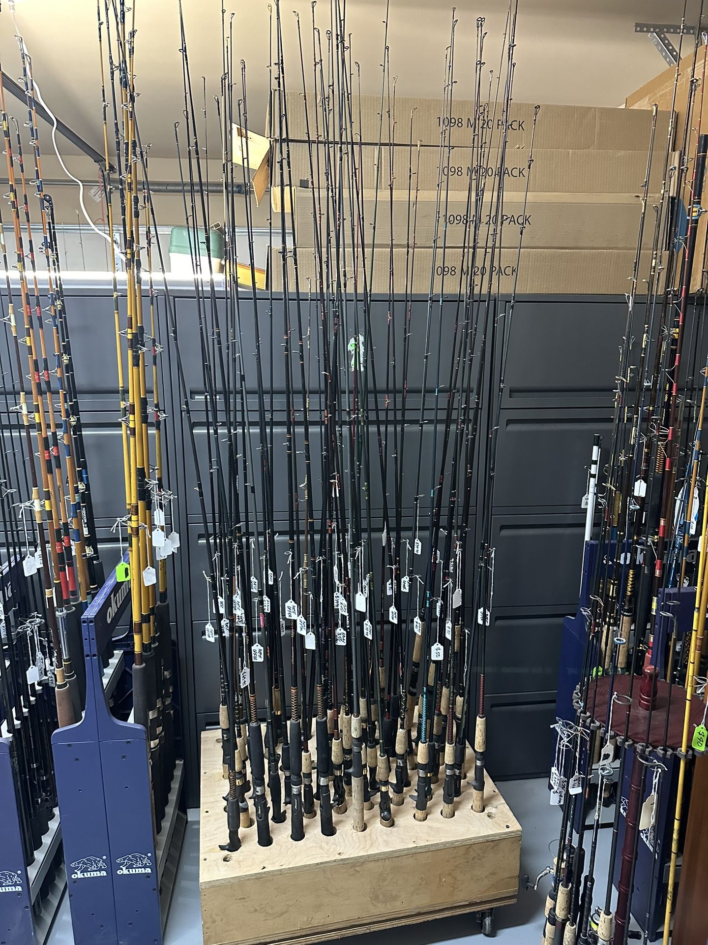 Lots Of Used Baitcasting Rods And Collectible Fenwick And NOS Garcia Conolon Fishing Rods