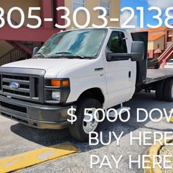 2011 FORD E450 COMMERCIAL FLATBED 12' FT 