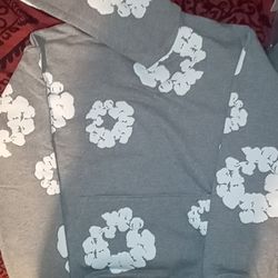 Denim Tear Gray Hoodie Brand New Size M