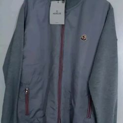 Moncler mens XL zip up grey lightweight jacket New with tags