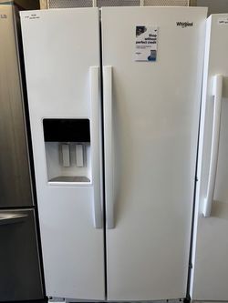 NEW Whirlpool side by side refrigerator // ice and water dispenser