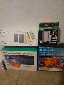 Smart Home Security Cameras, Floodlight, Doorbell & LED Lighting Set