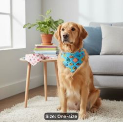 Dog Bandana Fish Print One Size