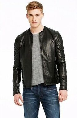 Armani Exchange Leather Jacket M Black