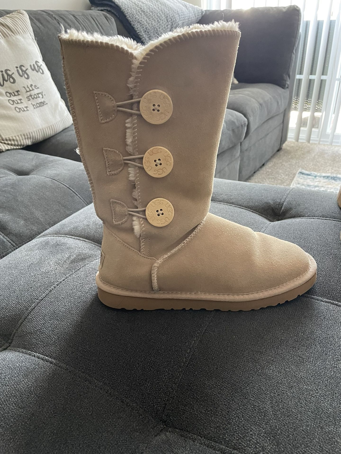 Sand Colored Bailey Button Triplet 2 Ugg Boot