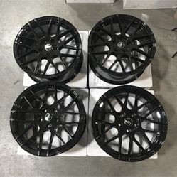 Used 19x8.5 Disco FG7 5x120 35 72.6 Black Wheels set-4