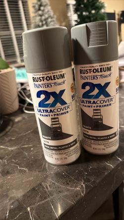 2 Rust-Oleum Painter’s Touch 2X Ultra Cover Spray Paints – Granite Satin