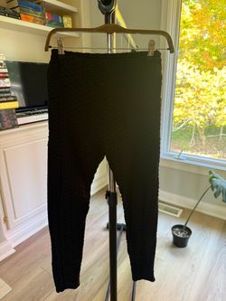 Black Honeycomb Textured Leggings - One Size