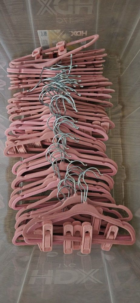 Girls Pink velvet Hangers 49 Pieces