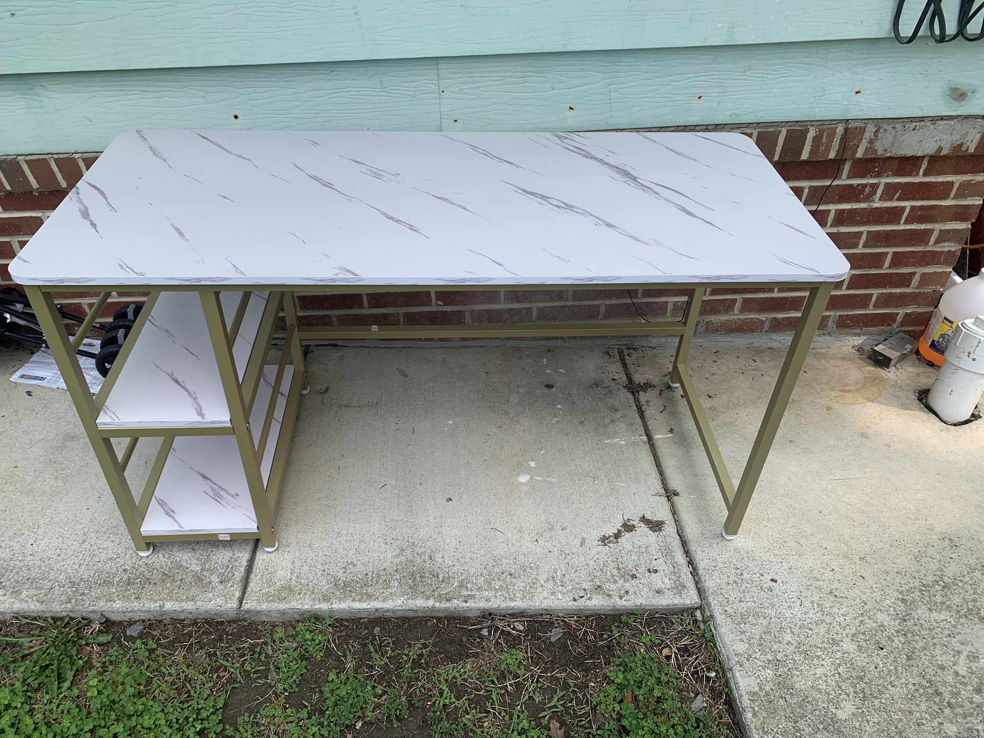 Metal Office Desk 43 Inch with 2 Tier Storage Space / Gaming Desk