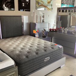 Beautiful Furniture Bedroom 5Pc Set For $1899 with a free nightstand on sale Now