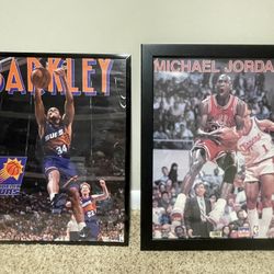Michael Jordan/Charles Barkley NBA Starline Poster Lot Framed