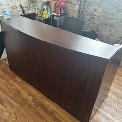 Brown Wooden Reception Desk