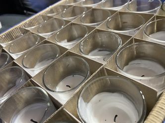 68 Pre-poured Votive Candles Clear Glass