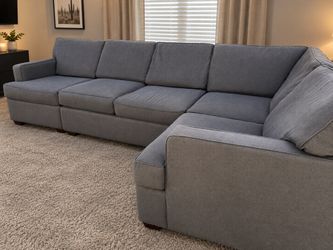 Large Gray Fabric Sectional Sofa