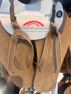 Rainbow sandals for surfers at Catch A Wave