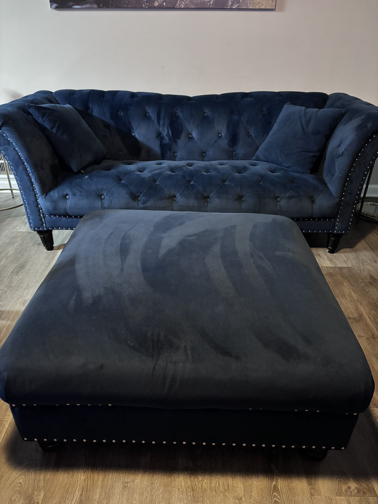 Luxury Velvet Blue Living Room Set