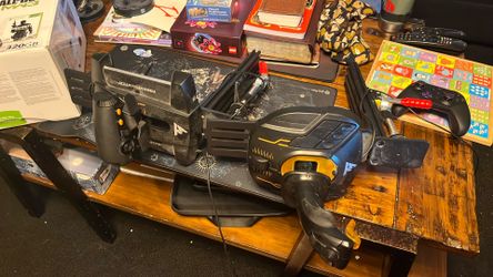 Thrustmaster T16000M joysticks with desk mounts