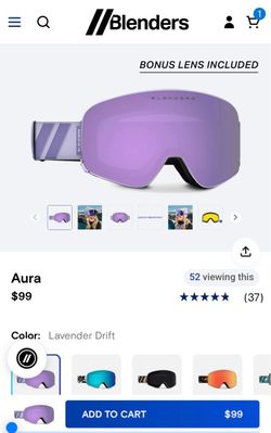 Blenders Aura Ski or Snowboard Goggles 2 lenses