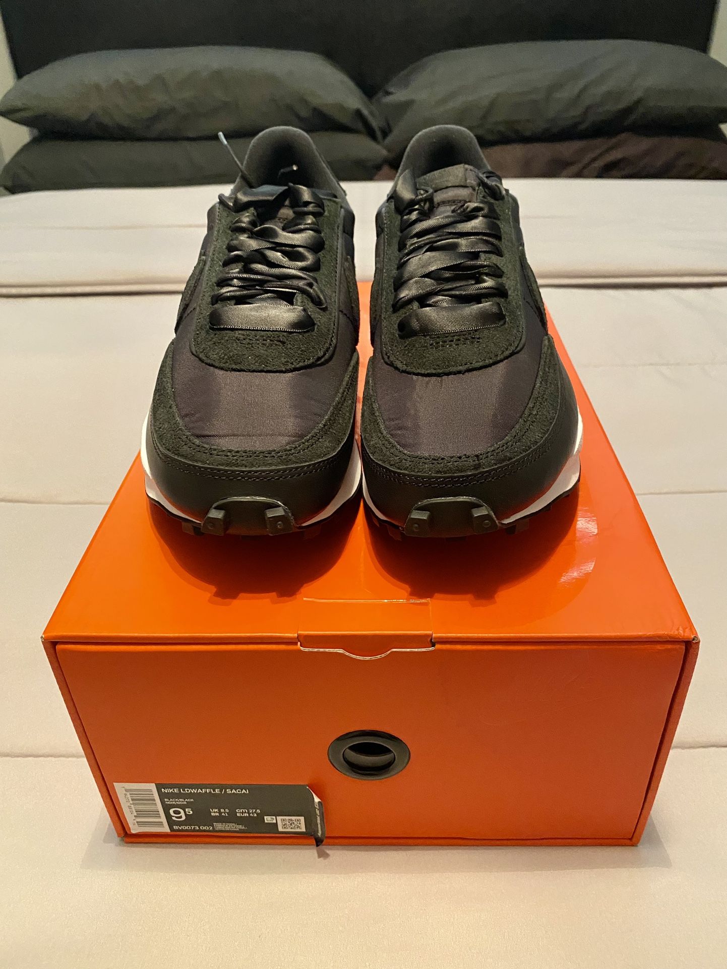 Nike Sacai LDWaffle Black Nylon Size 9.5