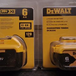 2 Pack DeWalt 20v 6ah Lithium-ion Battery (Brand New)