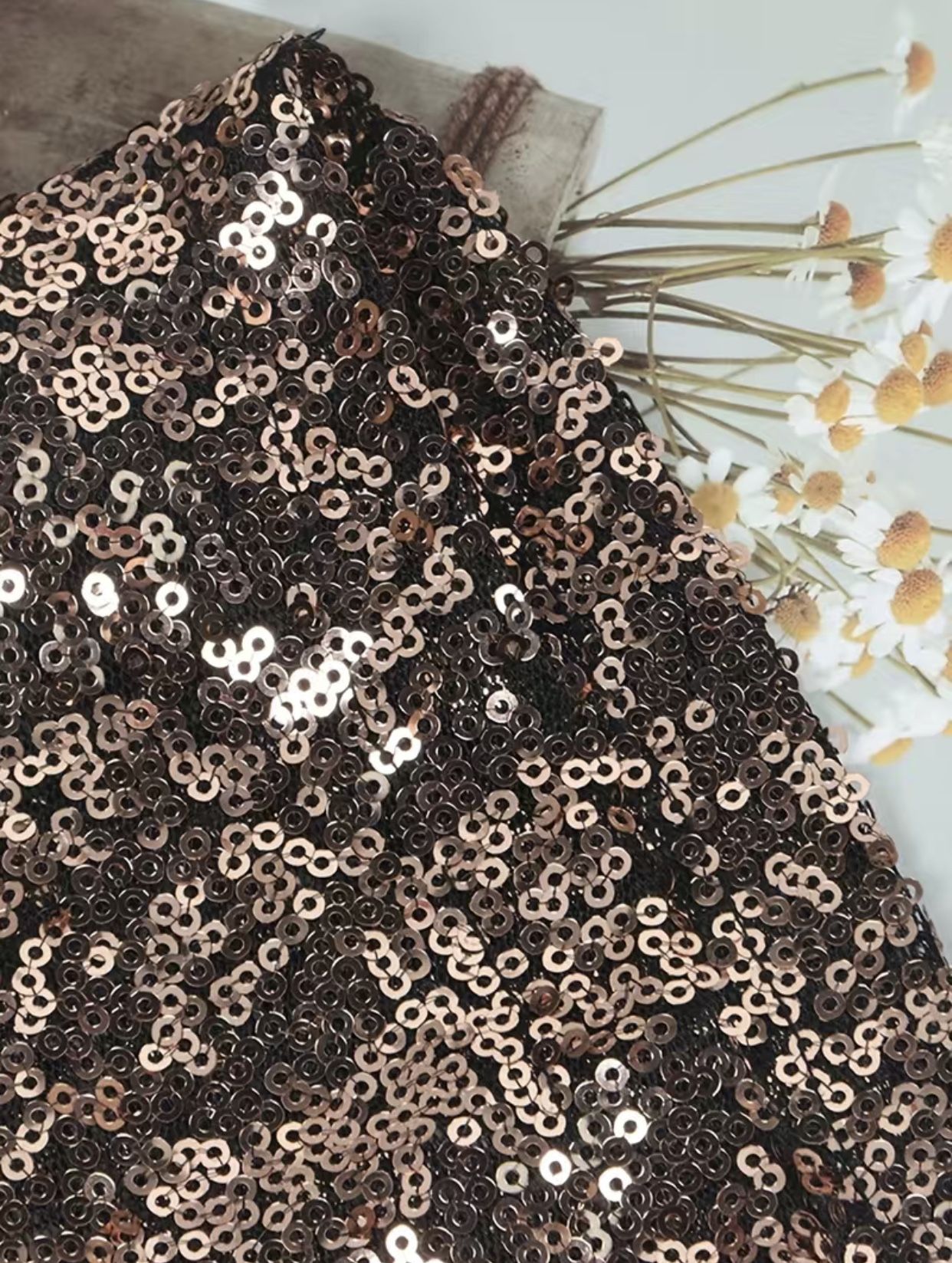 The Sweetheart Sequined Spaghetti Strap Bodycon Dress in Wine/RoseGold