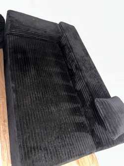 Black Corduroy Fabric Sofa