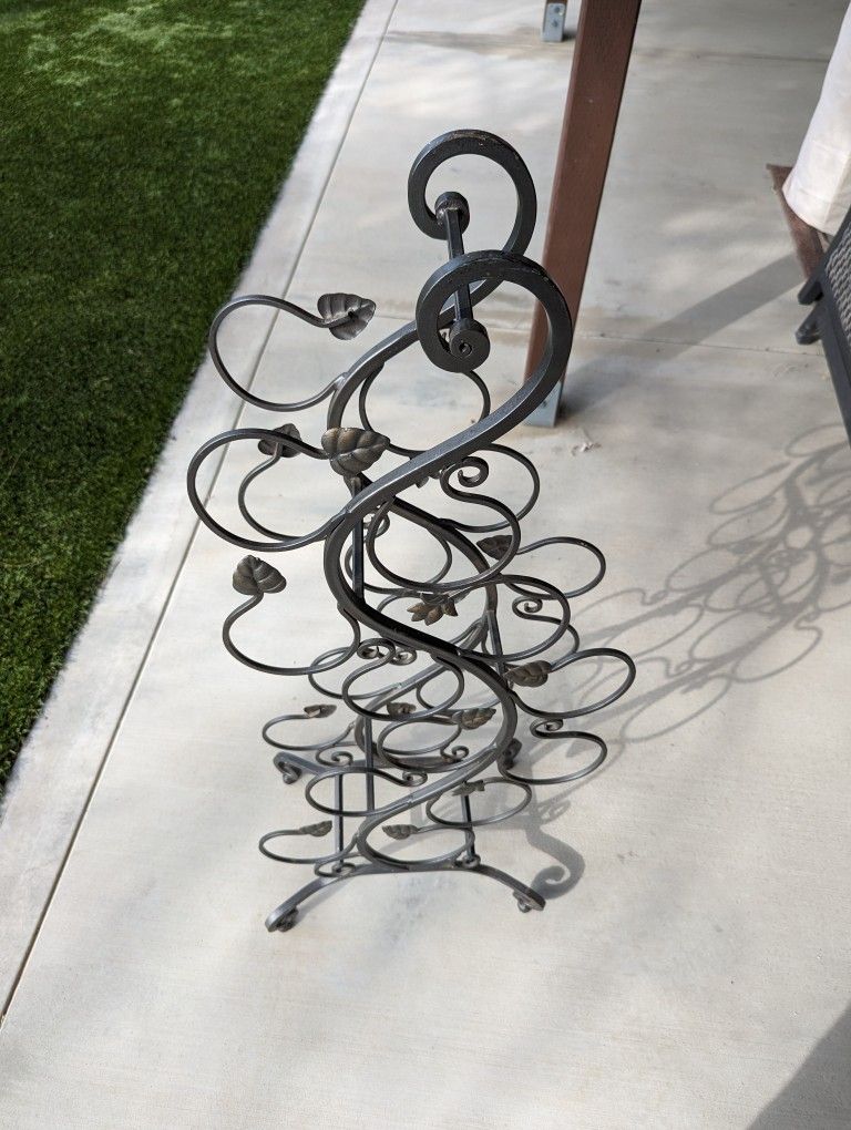Vintage Metal Wine Bottle Rack