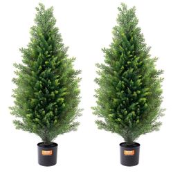 Artificial Cedar Topiary Tree 3 Ft ( 2 Pieces)
