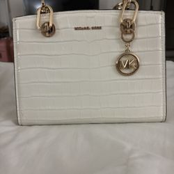 Cynthia Small Crocodile Embossed Leather Satchel