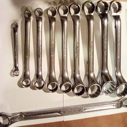 SNAP-ON TOOLS 8 pc 12-Point SAE 60° Deep Offset Box Wrench Set USA