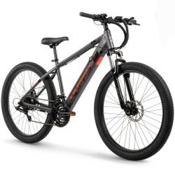 Huffy 27.5" Vertis 36V Aclult Electric Mountain Bike, Fits Riders 5'0", Gray, Unisex