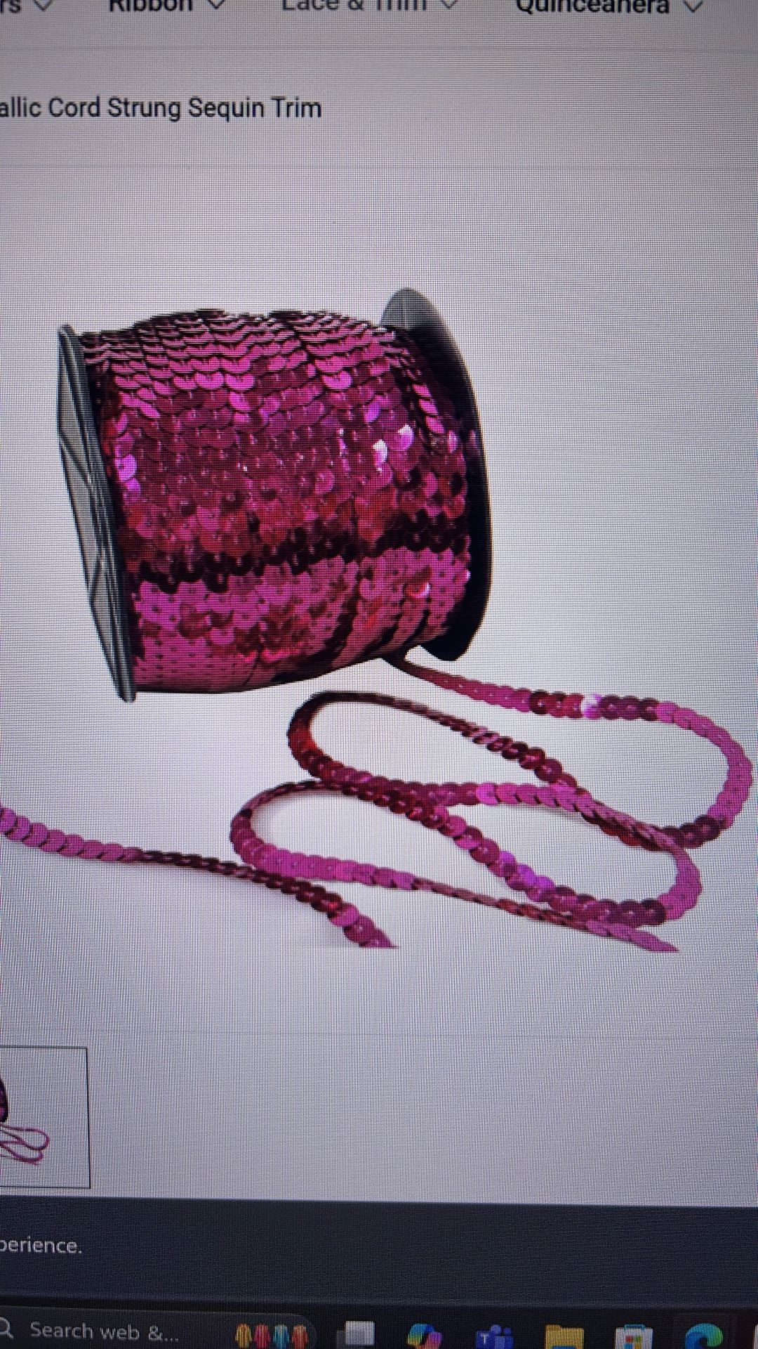 6mmx100 Yards Fuchsia Flat Metallic Trim
