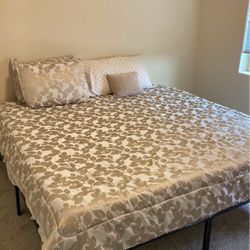 California King Mattress with Bed frame 