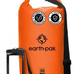 Earth Pak Waterproof 10L Dry Bag - Roll Top Waterproof Backpack Sack Keeps Gear Dry