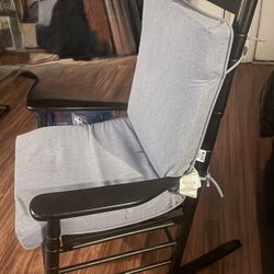 Black Wooden Rocking Chair With Cushion, Great Condition