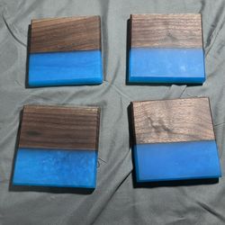 Black Walnut And Epoxy Coasters