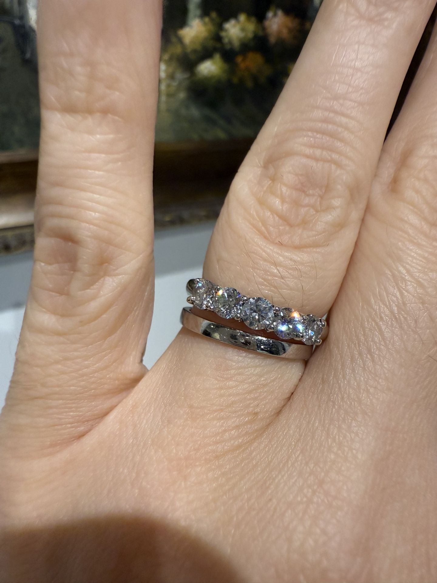 Platinum Ring With Natural Diamonds Absolutely Gorgeous Band