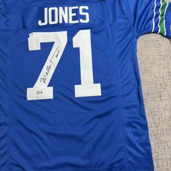 Walter Jones Signed Autograph Custom Jersey -Beckett COA - Seattle Seahawks 