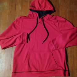 Men's Size Xlarge Under Amour Red Black Hoodie Thick 