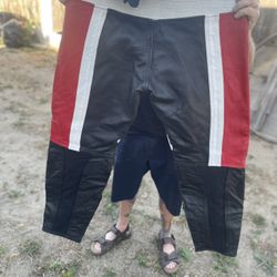 Genuine Leather Riding Pants And Jacket