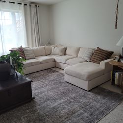 Cream Colored U Shaped Couch