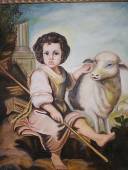 Beautiful Original Oil On Wood Pastoral Scene Painting