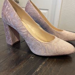 Nine West Jayvee Dusty Rose Women's pink velvet heels Shoes size 10 