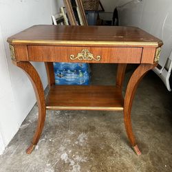 Vintage John Widdicomb Satinwood Neoclassical 1 Drawer Occasional Table