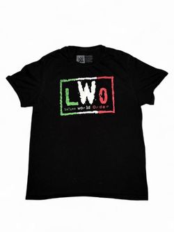 WWE Wrestling LWO Latino World Order T-Shirt NWO Mexican Flag Rey Mysterio Eddie Guerrero - Size Large