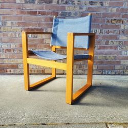 Mid Century Modern Solid Wood Side Chair Vintage 